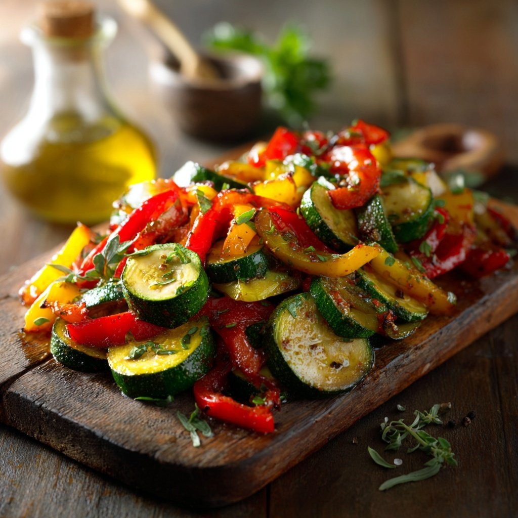Kalorienarme Gemüsepfanne Mit Paprika
