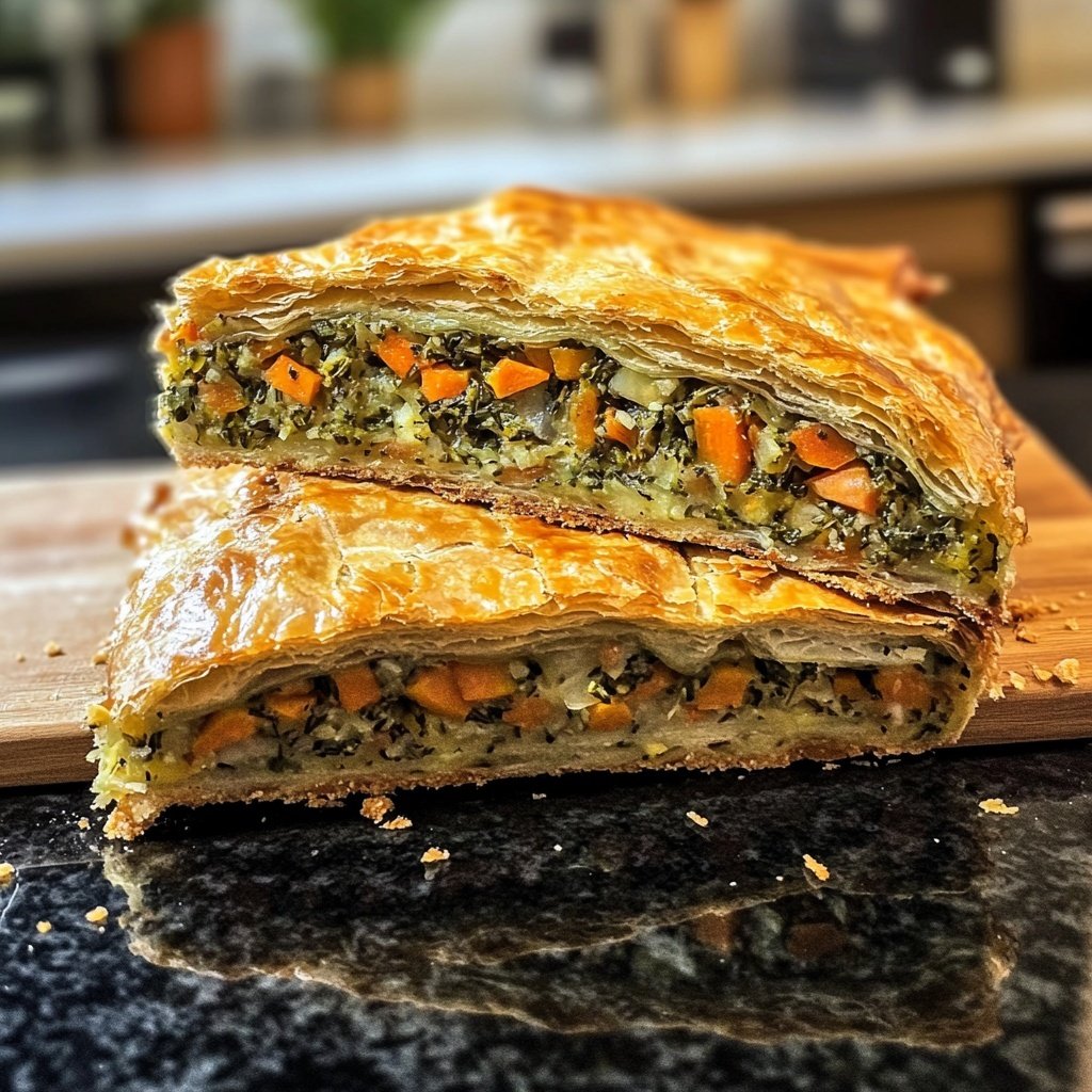 Gemüsestrudel mit Kräuterdip