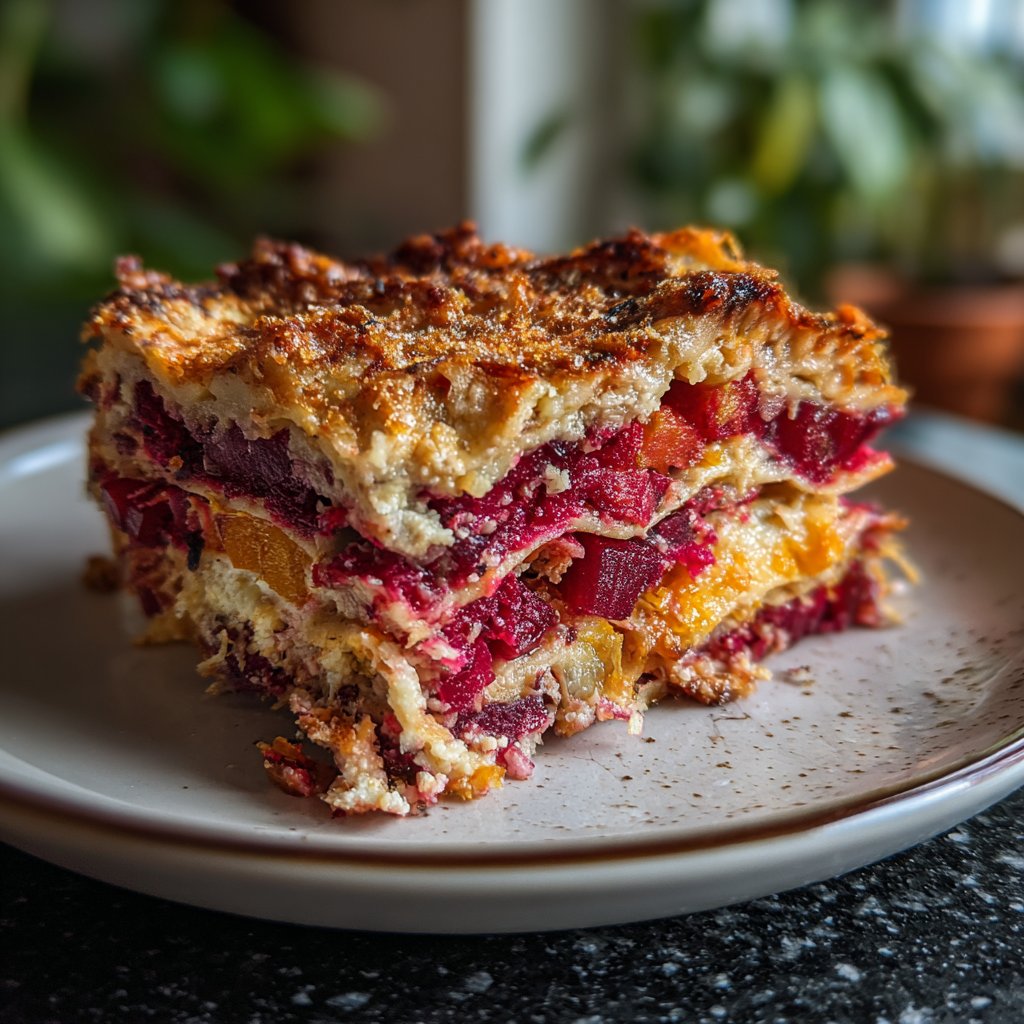 Vegetarische Lasagne mit Rote Bete