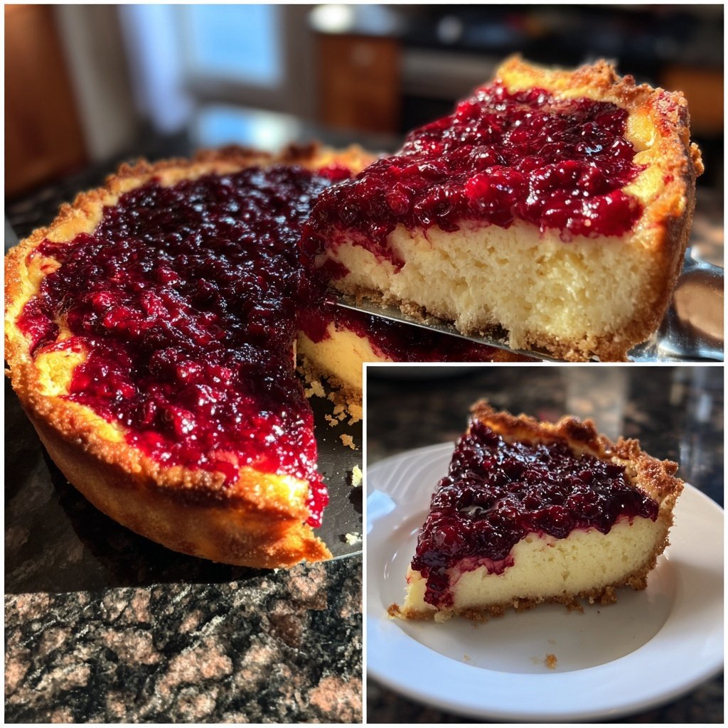 Blechkuchen mit Beerenkompott