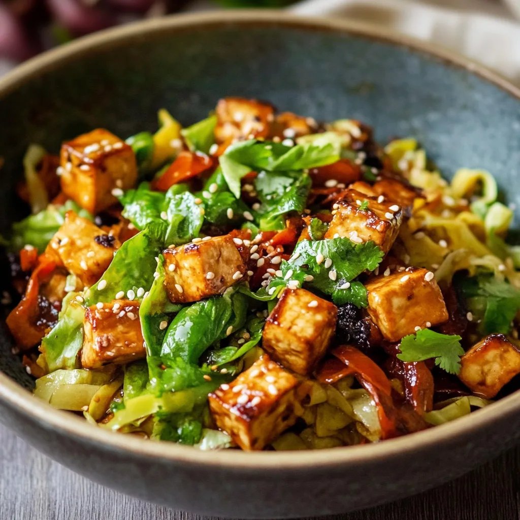 Veganer Sahne-Wirsing mit würzigem Räuchertofu
